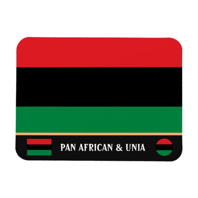 Pan African Flag & UNIA Symbol / Sport Fan Magnet (Horizontal)