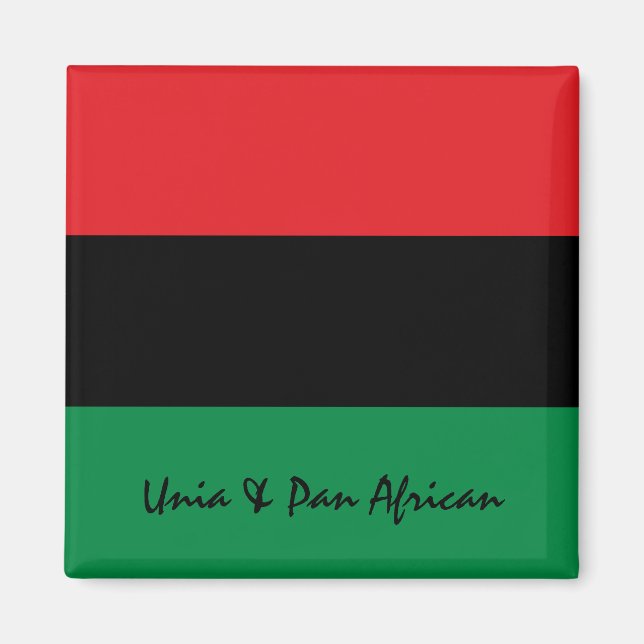 Pan African Flag & Unia Symbol / Sport Fan Magnet (Vorne)