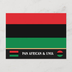 Pan African Flag & UNIA Symbol / Sport Fan Postkarte