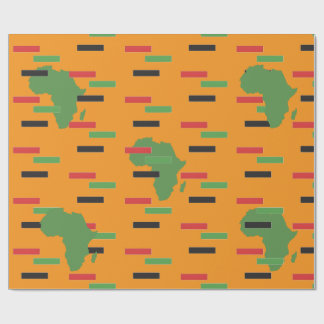 Pan African Red Black Green Africa Map Kwanzaa Geschenkpapier