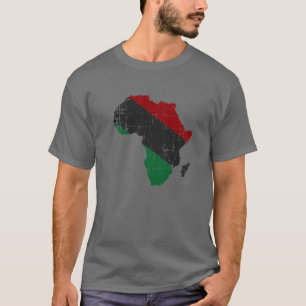 Pan African UNIA Flag Map Kontinent Schwarze Gesch T-Shirt