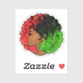 Pan Afrikanische schwarze Frau Rot-Grün Stolz für Aufkleber