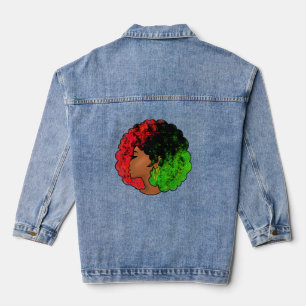 Pan Afrikanische schwarze Frau Rot-Grün Stolz für Jeansjacke
