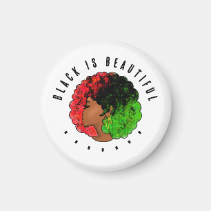 Pan Afrikanische schwarze Frau Rot-Grün Stolz für Magnet
