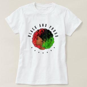 Pan Afrikanische schwarze Frau Rot-Grün Stolz für T-Shirt