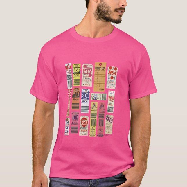 Pan Am Vintage Gepäckmarken T-Shirt (Vorderseite)