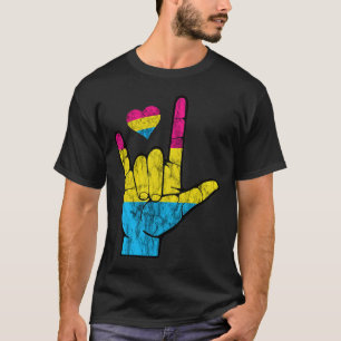 Pan ASL Pride Pansexual Hearing Loss Deaf Awarenes T-Shirt