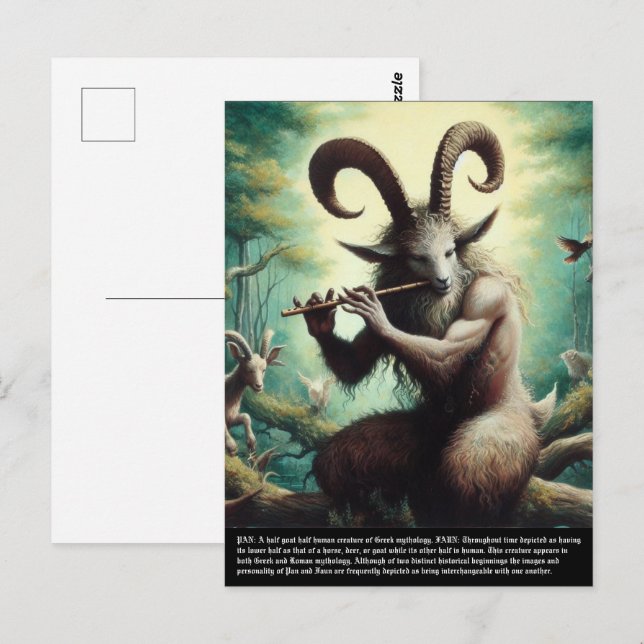 Pan - Faun Postkarte (Vorne/Hinten)