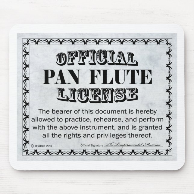 Pan Flute License Mousepad (Vorne)