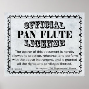 Pan Flute License Poster