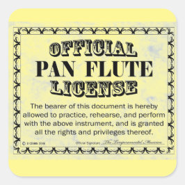 Pan Flute License Square Aufkleber