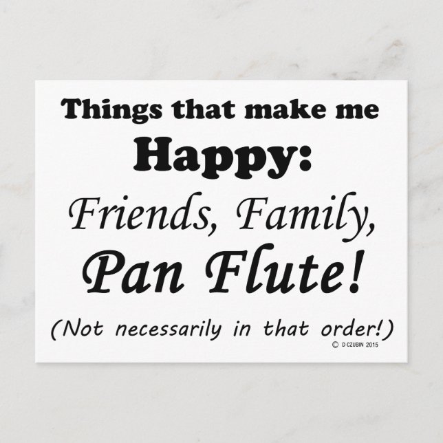 Pan Flute macht mich glücklich Postkarte (Vorderseite)