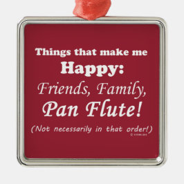 Pan Flute macht mich glücklich Silbernes Ornament