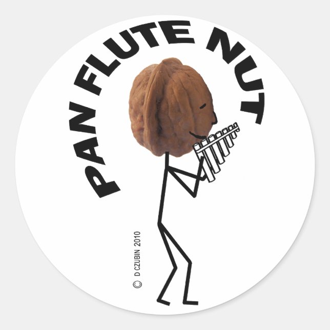 Pan Flute Nut Runder Aufkleber (Vorderseite)