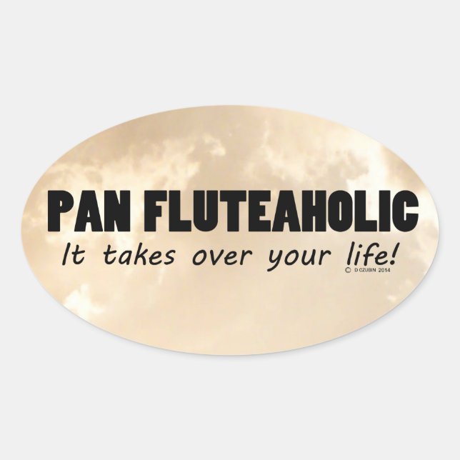Pan Fluteaholic Life Oval Sticker (Vorderseite)