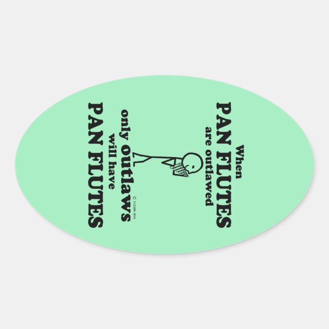 Pan Flutes Oval Sticker (Vorderseite)