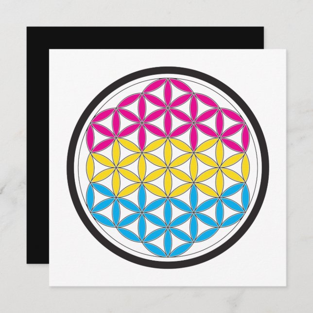 Pan-heilige Geometrie Einladung (Vorne/Hinten)