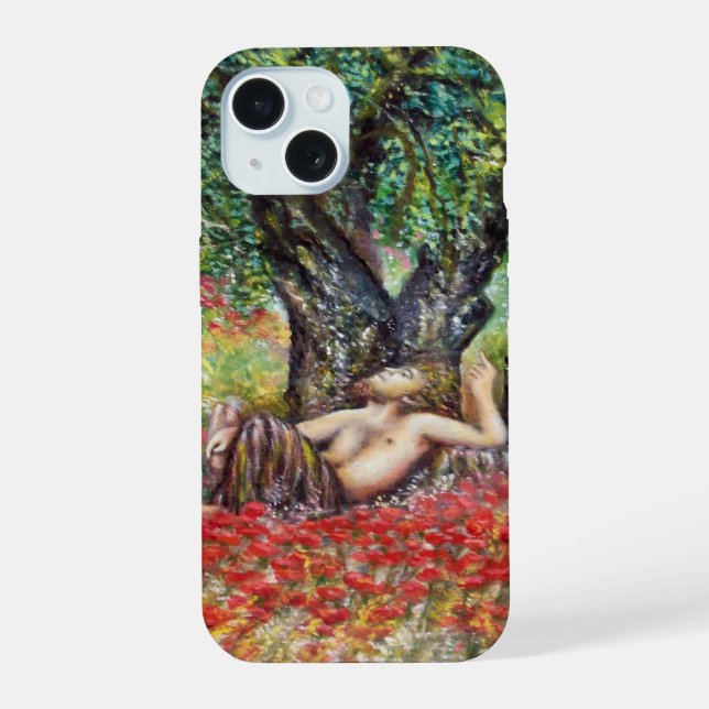 PAN, OLIVENBAUM UND MOHN FELDER iPhone 15 HÜLLE (Rückseite)