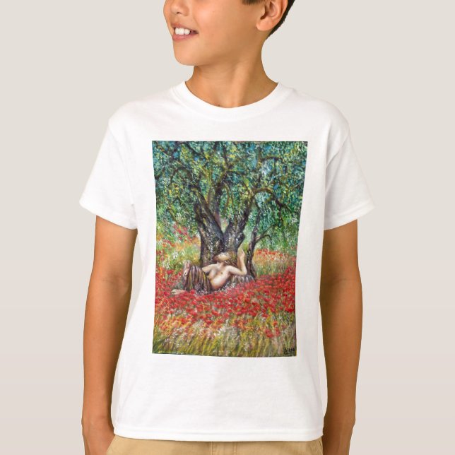 PAN-, OLIVENBAUM- UND POPPY-FELDER T-Shirt (Vorderseite)