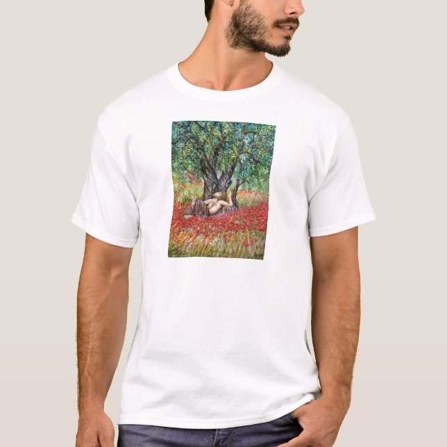 PAN-, OLIVENBAUM- UND POPPY-FELDER T-Shirt (Vorderseite)