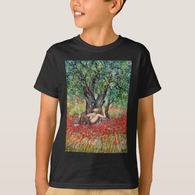 PAN-, OLIVENBAUM- UND POPPY-FELDER T-Shirt (Vorderseite)