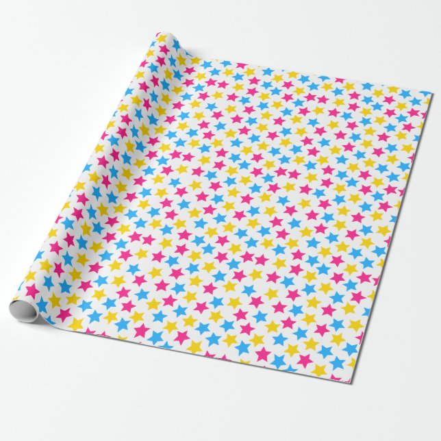 Pan Pansexual Prilag Flag Stars Pink Blue Yellow Geschenkpapier (Ungerollt)