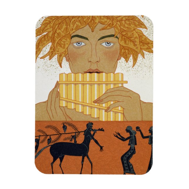 Pan Piper, Illustration von "Les Mythes" von Paul Magnet (Vertikal)