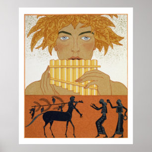 Pan Piper, Illustration von "Les Mythes" von Paul Poster