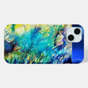 PAN PLAYING FLUTE AND DEINE IN GREEN WOODLAND iPhone 15 MINI HÜLLE