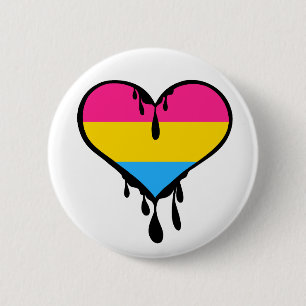Pan Pride Dripping Heart Button