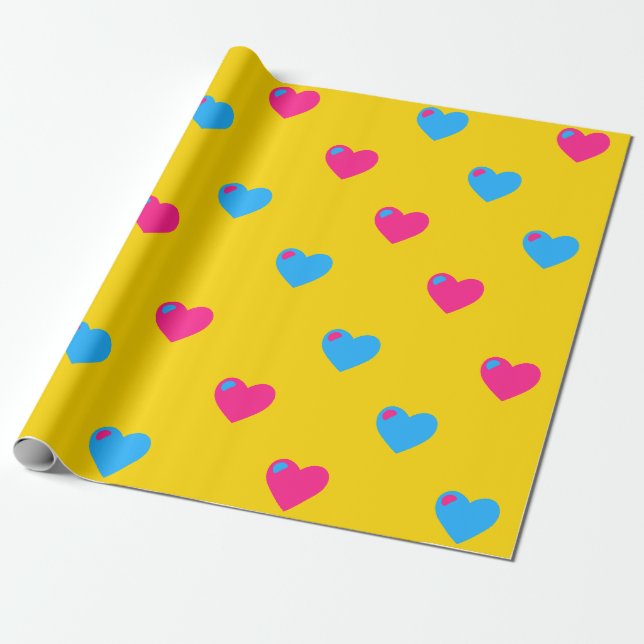 Pan Pride Große Herzen Geschenkpapier (Ungerollt)