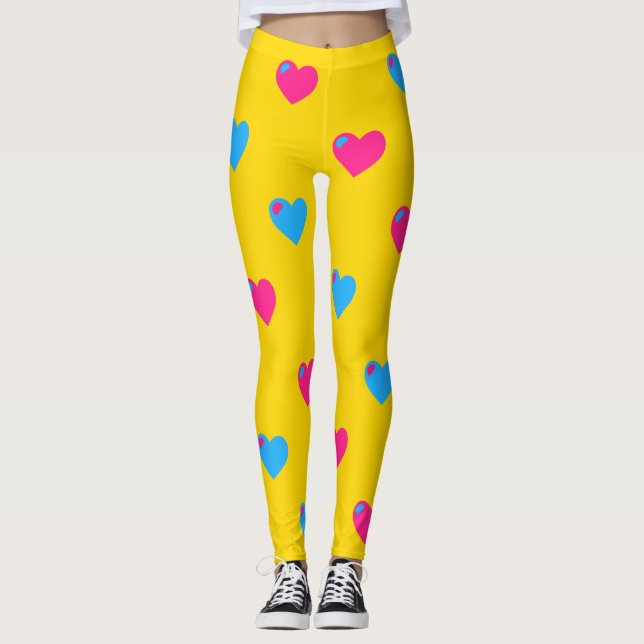 Pan Pride Große Herzen Leggings (Vorderseite)