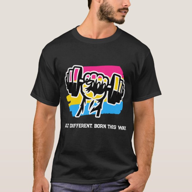 Pan Pride Gym Shirt — Fist Hantel 2026 Tee (Vorderseite)