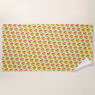 Pan Pride Heart Pattern Beach Handtuch