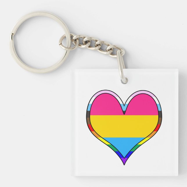 Pan Pride Heart Schlüsselanhänger (Vorderseite)