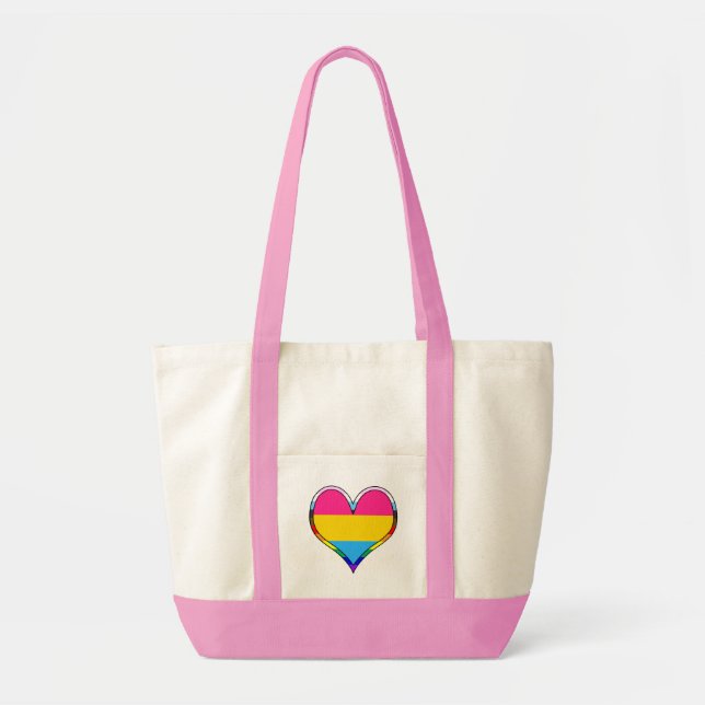 Pan Pride Heart Tote Bag Tragetasche (Vorne)