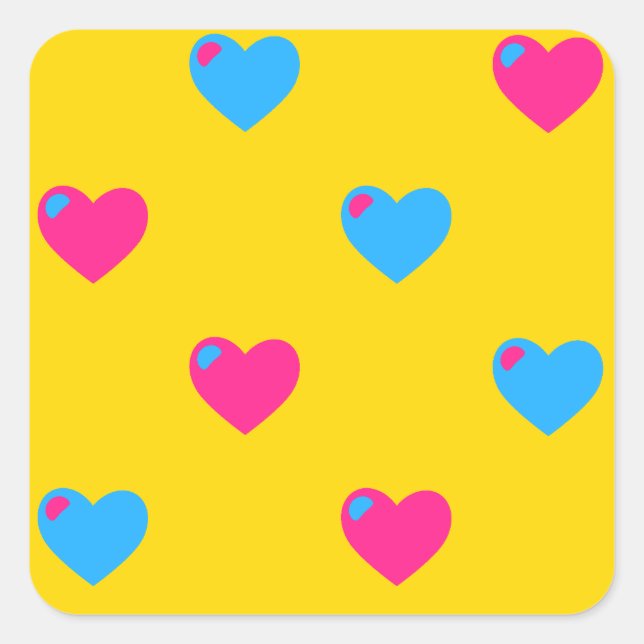 Pan Pride Hearts Stickers (Vorderseite)
