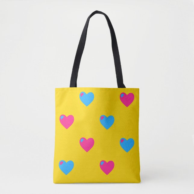 Pan Pride Herzen Tote (Vorderseite)