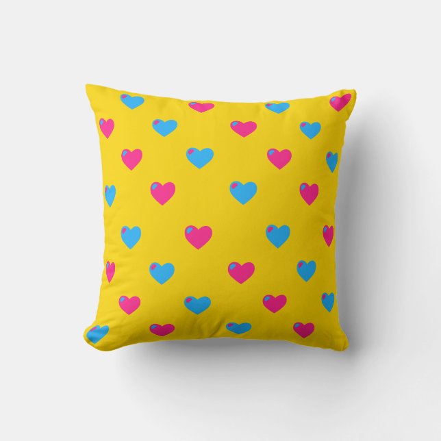Pan Pride Medium Hearts Throw Kissen (Vorderseite)
