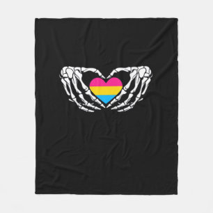 Pan Pride Skeleton Halloween Pan Goth Heart Fleecedecke