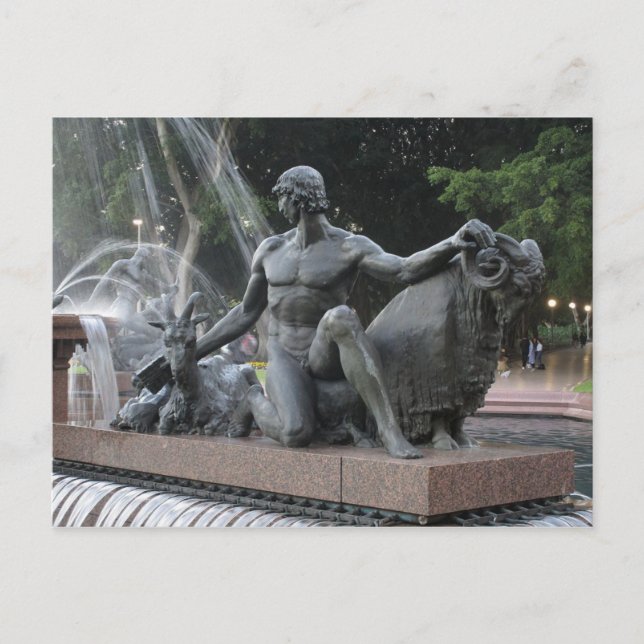 Pan Statue im Hyde Park Postcard Postkarte (Vorderseite)