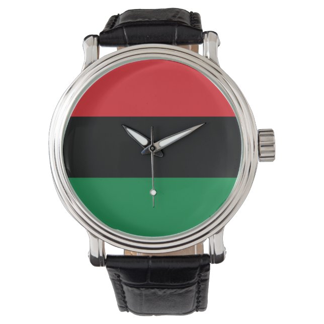 Panafrikanische Flagge Armbanduhr (Vorderseite)