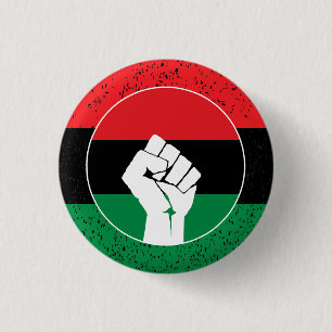 Panafrikanische Flagge Faust, Afroamerikanische Sc Button