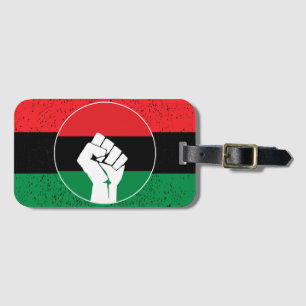 Panafrikanische Flagge Faust, Afroamerikanische Sc Gepäckanhänger