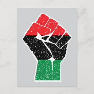 Panafrikanische Flagge Faust, Afroamerikanische Sc Postkarte