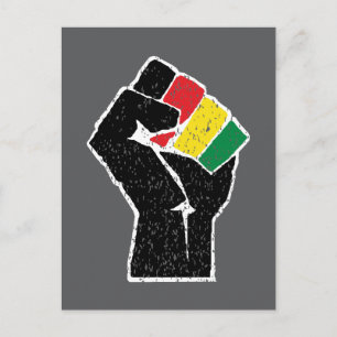 Panafrikanische Flagge Faust, Afroamerikanische Sc Postkarte