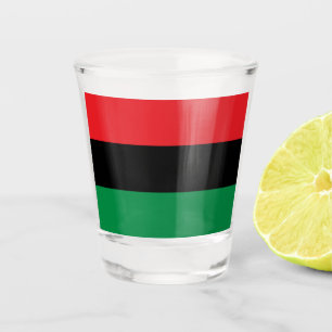 Panafrikanische Flagge & Unia-Symbol / Sportfan Schnapsglas