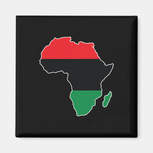 Panafrikanische Unia-Flagge Karte Kontinent Schwar Magnet