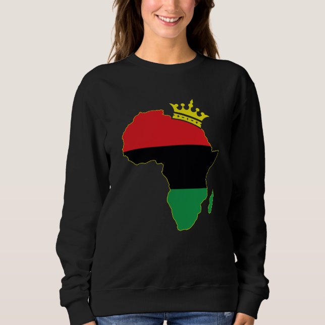 Panafrikanischer Kontinent Schwarzer Geschichtsmon Sweatshirt (Vorderseite)