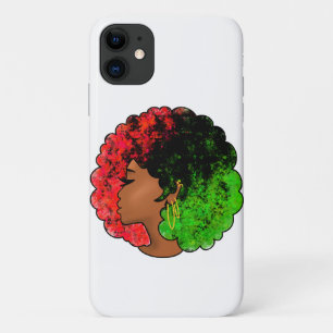 Panafrikanisches schwarzes Mädchen Frau rot grün S Case-Mate iPhone Hülle